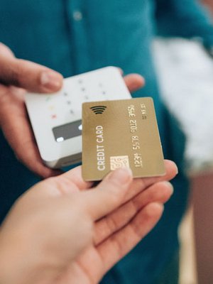 Nahaufnahme einer Kreditkarte